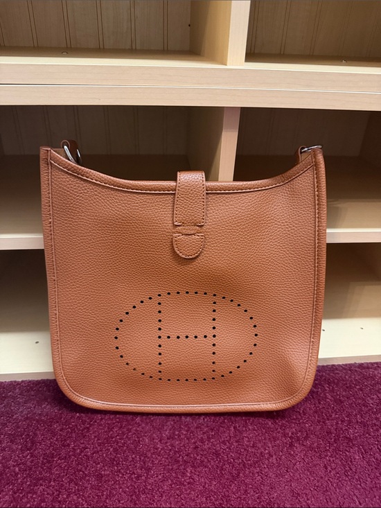 Handbags - Perforated H Detail Shoulder Bag in Tan Brown